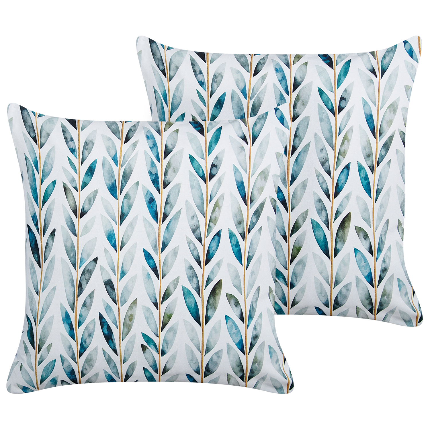 Beliani - LOANO - Sierkussen set van 2 - Wit|Groen - Polyester