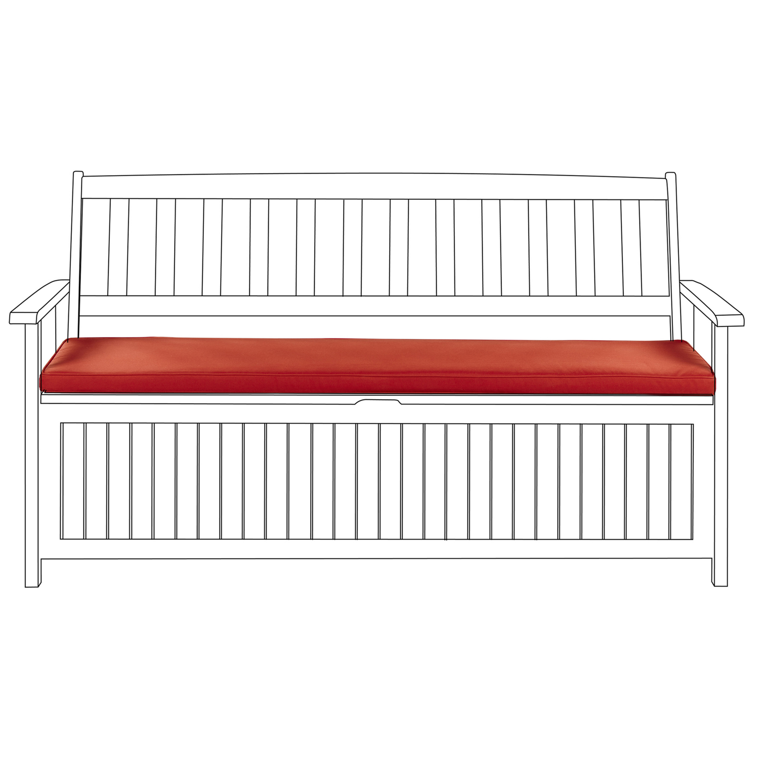 Beliani - SOVANA - Tuinkussen - Rood - 45 x 110 cm - Polyester