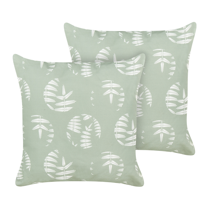 Beliani-ALASSIO-Tuinkussen set van 2-Olijfgroen-45 x 45 cm-Polyester