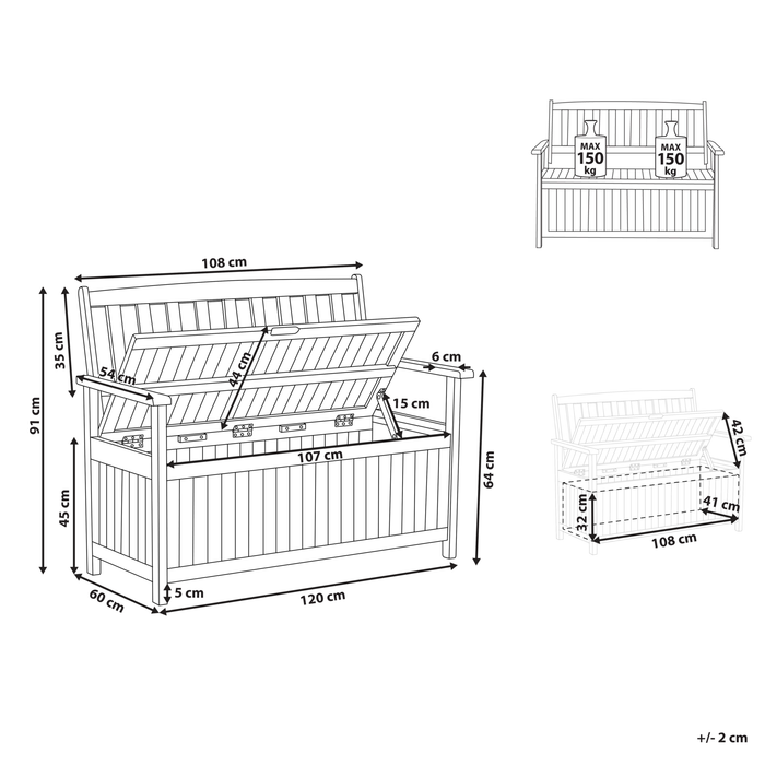 Beliani - SOVANA - Tuinbank - Mahonie - Acaciahout