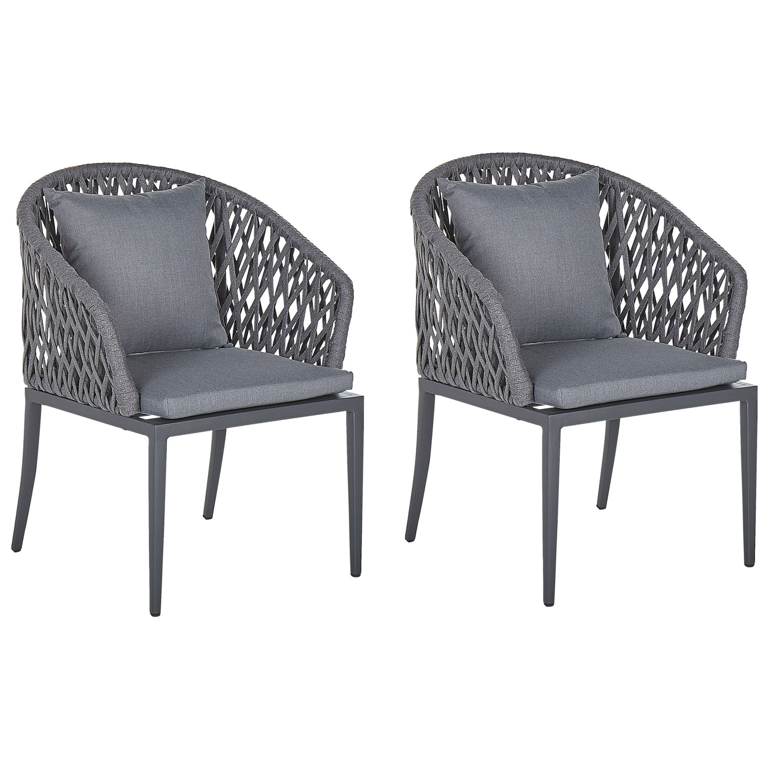 Beliani - LIPARI - Tuinstoel set van 2 - Grijs - Aluminium