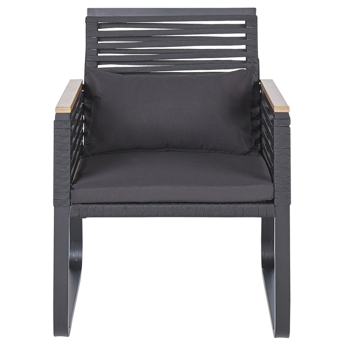 Beliani - CANETTO - Tuinstoel set van 2 - Zwart - Aluminium