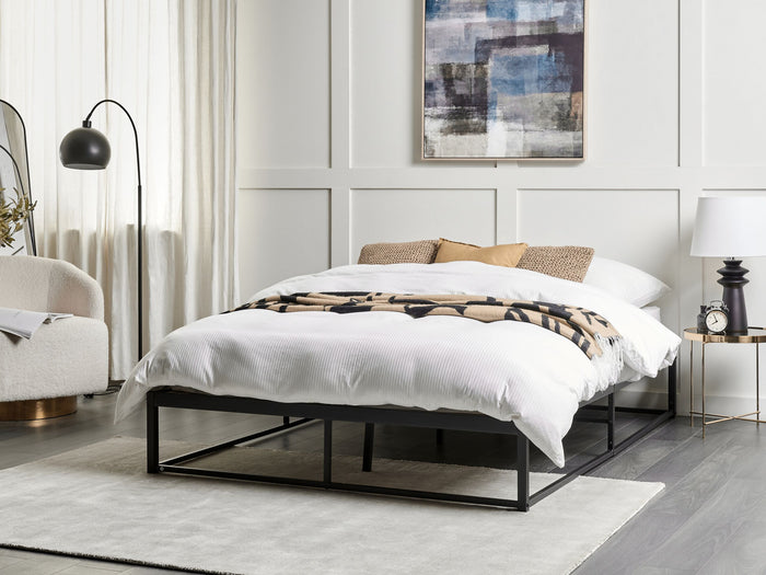 Beliani - VIRY - Tweepersoonsbed - Zwart - 140 x 200 cm - Metaal