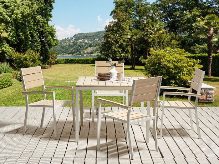 Beliani - PRATO - Tuintafel - Lichthout - 95 x 95 cm - Kunsthout
