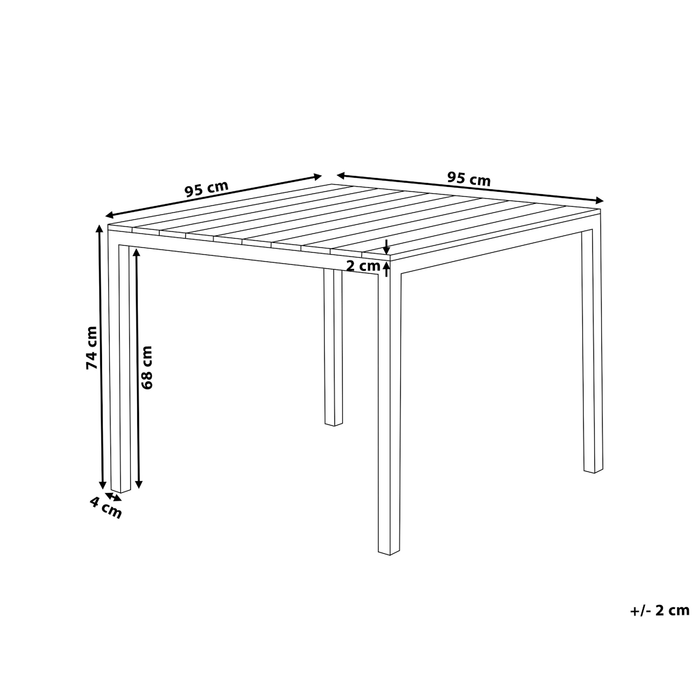 Beliani - PRATO - Tuintafel - Lichthout - 95 x 95 cm - Kunsthout