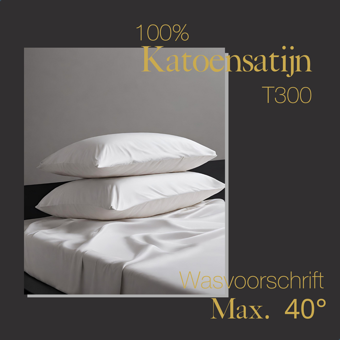 Ten Cate Premium Katoensatijnen Hoeslaken 180x200 - White Whisper
