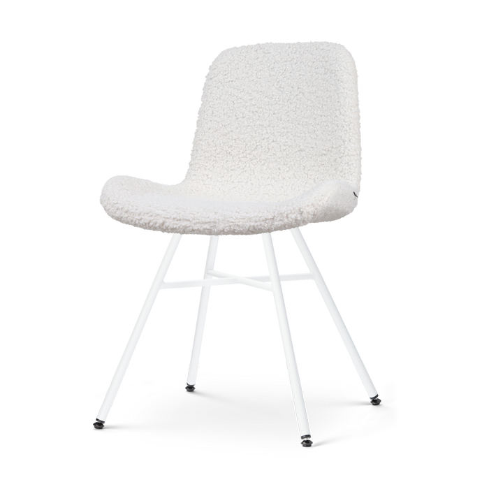 Nolon Noa-Fé Eetkamerstoel Teddy Gebroken Wit - Stof - Wit Onderstel