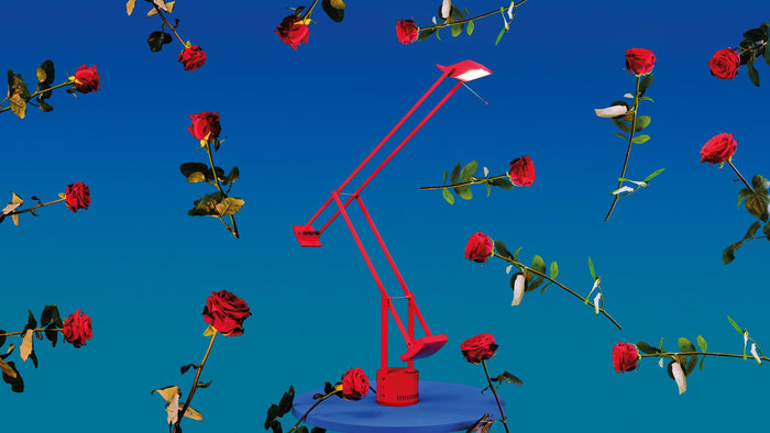 Tizio bureaulamp retrofit rood