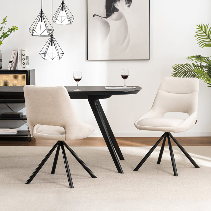 Furnihaus Eetkamerstoelen set van 2 - Tosca - Beige - Stof