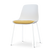 Nolon Nora-Liv Eetkamerstoel Wit - Okergeel Kussen - Witte Poten
