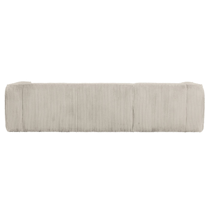 WOOOD Bean Hoekbank Links - Ribstof - Naturel