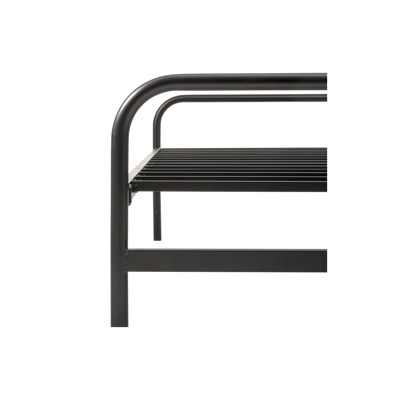 WOOOD Lucy Eenpersoonsbed - Metaal - Zwart - 57x95x206