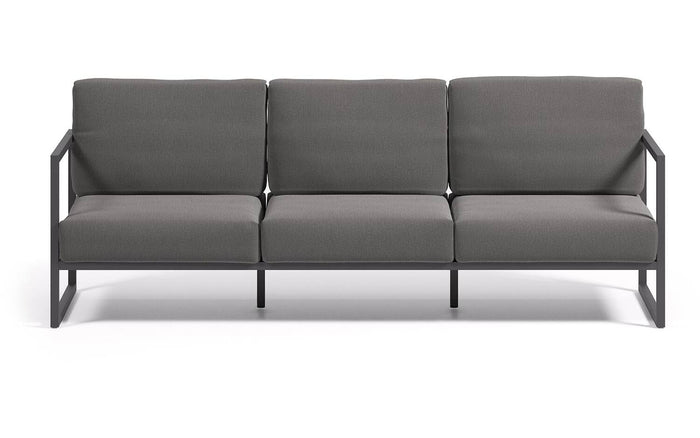 Kave Home - Comova 3-zitsbank voor buiten donkergrijs en zwart