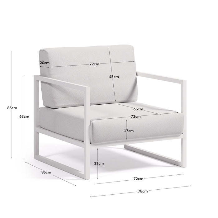 Kave Home - Comova fauteuil voor buiten van wit aluminium