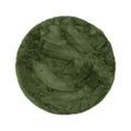 Tapeso Rond hoogpolig vloerkleed - Comfy plus - olijfgroen - 120 cm