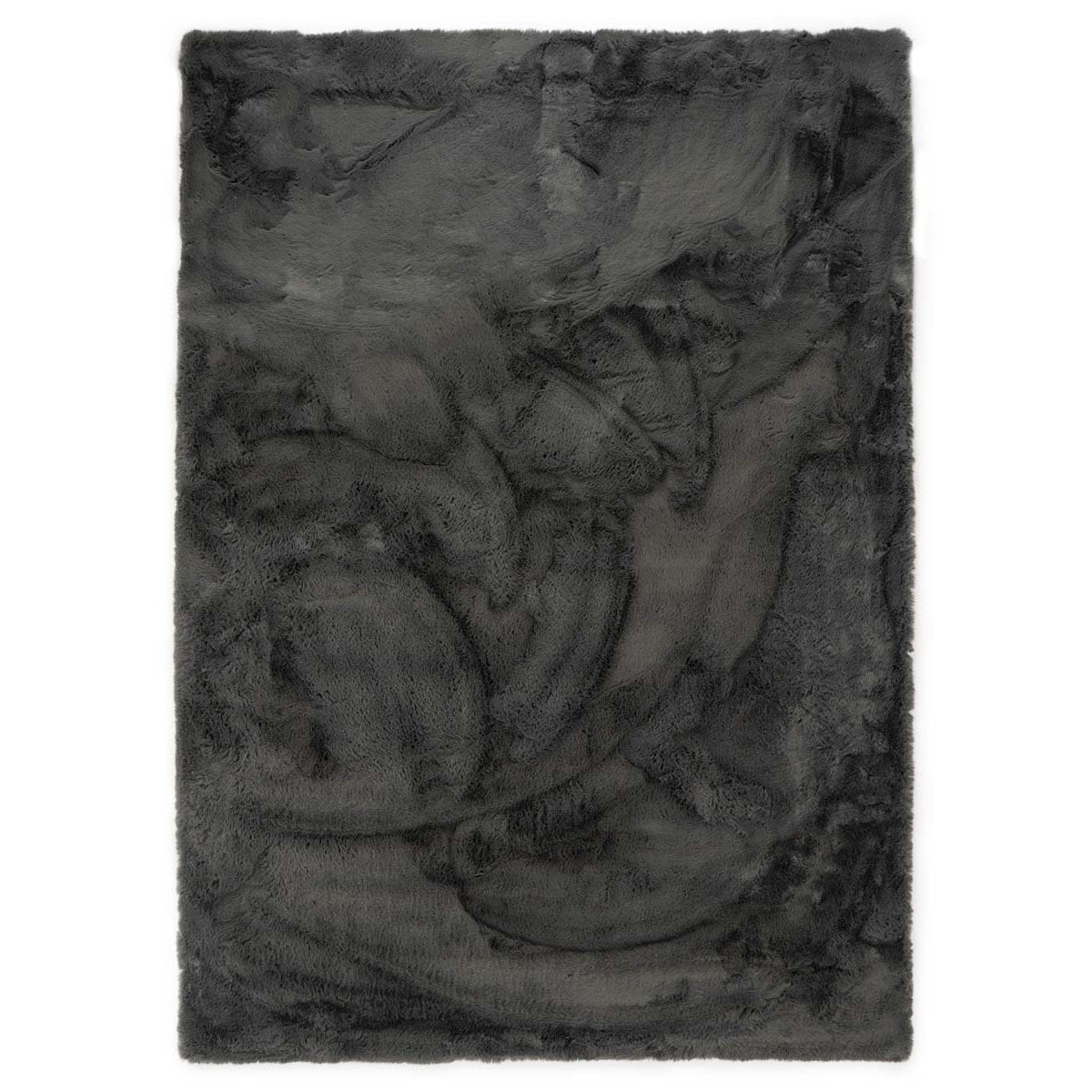 Tapeso Zacht hoogpolig vloerkleed - Comfy plus - donkergrijs - 140x200