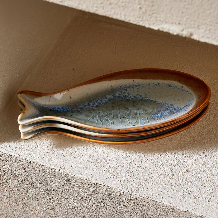 Riviera Maison Serveerschaaltje Beige - Lagos Fish - Porselein