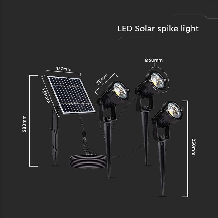 V-TAC VT-11032 Solar Spike - Licht - IP65 - 50x3 Lumen - 3000K -