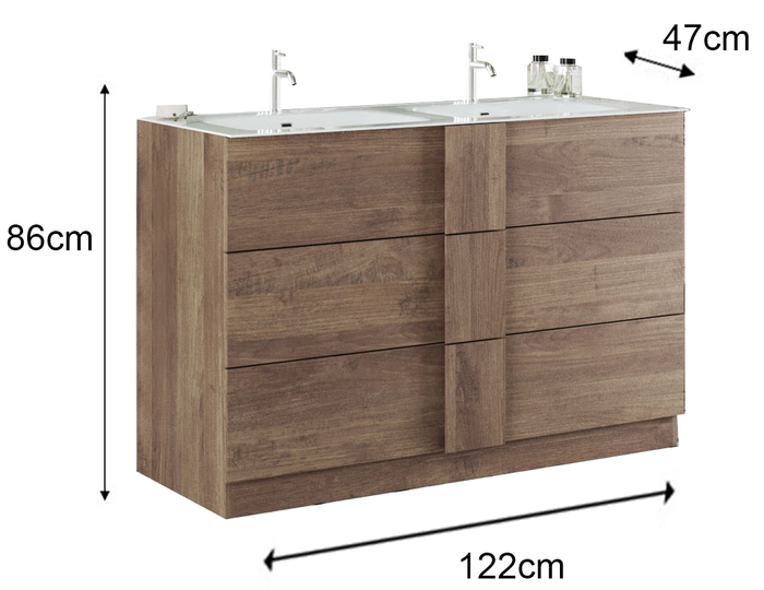 Benvenuto Design Jupiter 120 cm Staand Wastafel en Onderkast