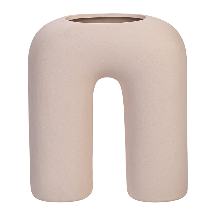 QUVIO Vaas - U vorm - Keramiek - Beige