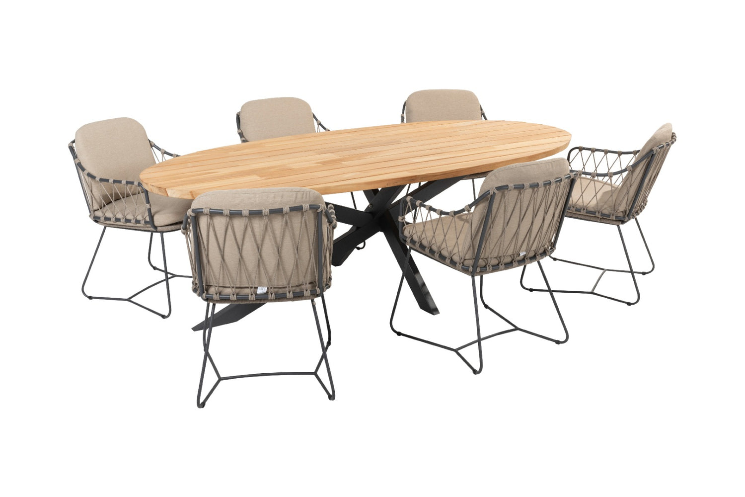 Taste Prego|Prado ellips ovale tuinset - 7-delig - 240x115 cm.