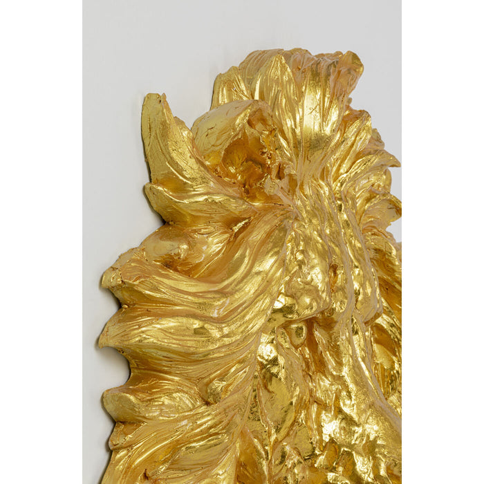 Kare Wanddecoratie Lion Head Gold 90x100cm