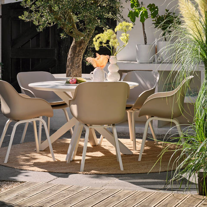 Hartman Le Soleil Tuinstoel Set van 2 - Taupe/Wit