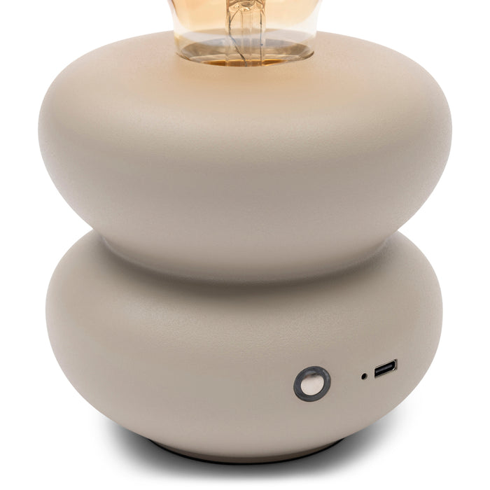 Riviera Maison tafellamp oplaadbaar LED Beige - Finley Bulb draadloos