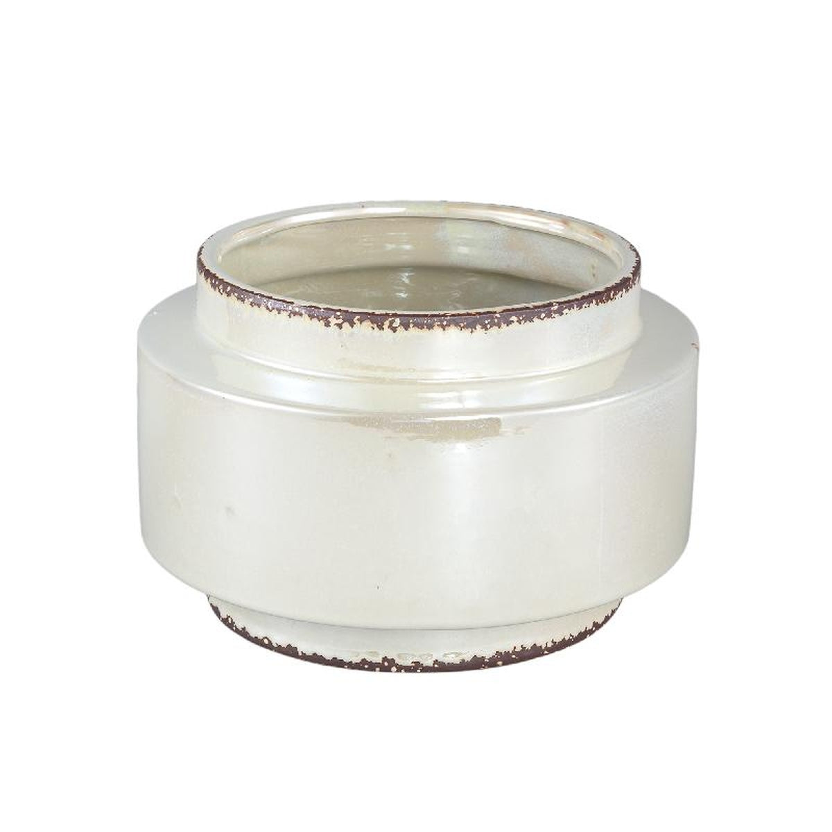 PTMD Bloempot Melodi - 28x28x18 cm - Keramiek - Parel