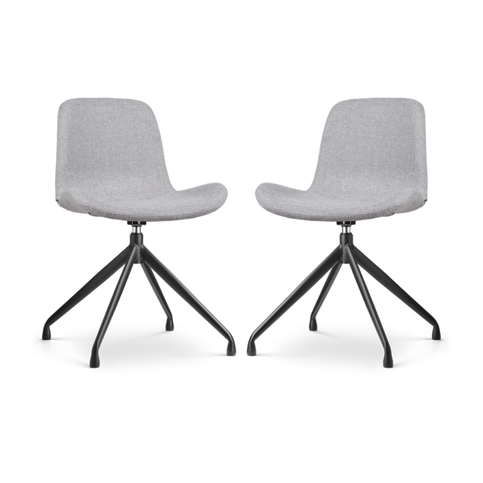 Nolon Nola-Fé Draaibare Eetkamerstoelen Set van 2 Lichtgrijs - Zwart