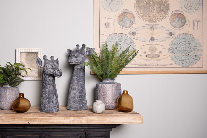 Clayre & Eef Vaas  Ø 11x11 cm Bruin Glas Rond Glazen Vaas