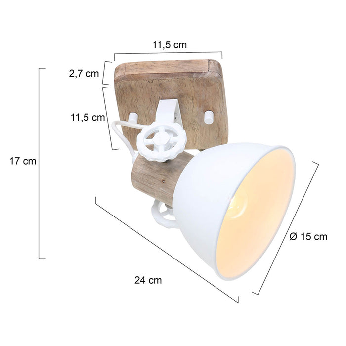 Mexlite Plafondlamp Gearwood 7968W Wit