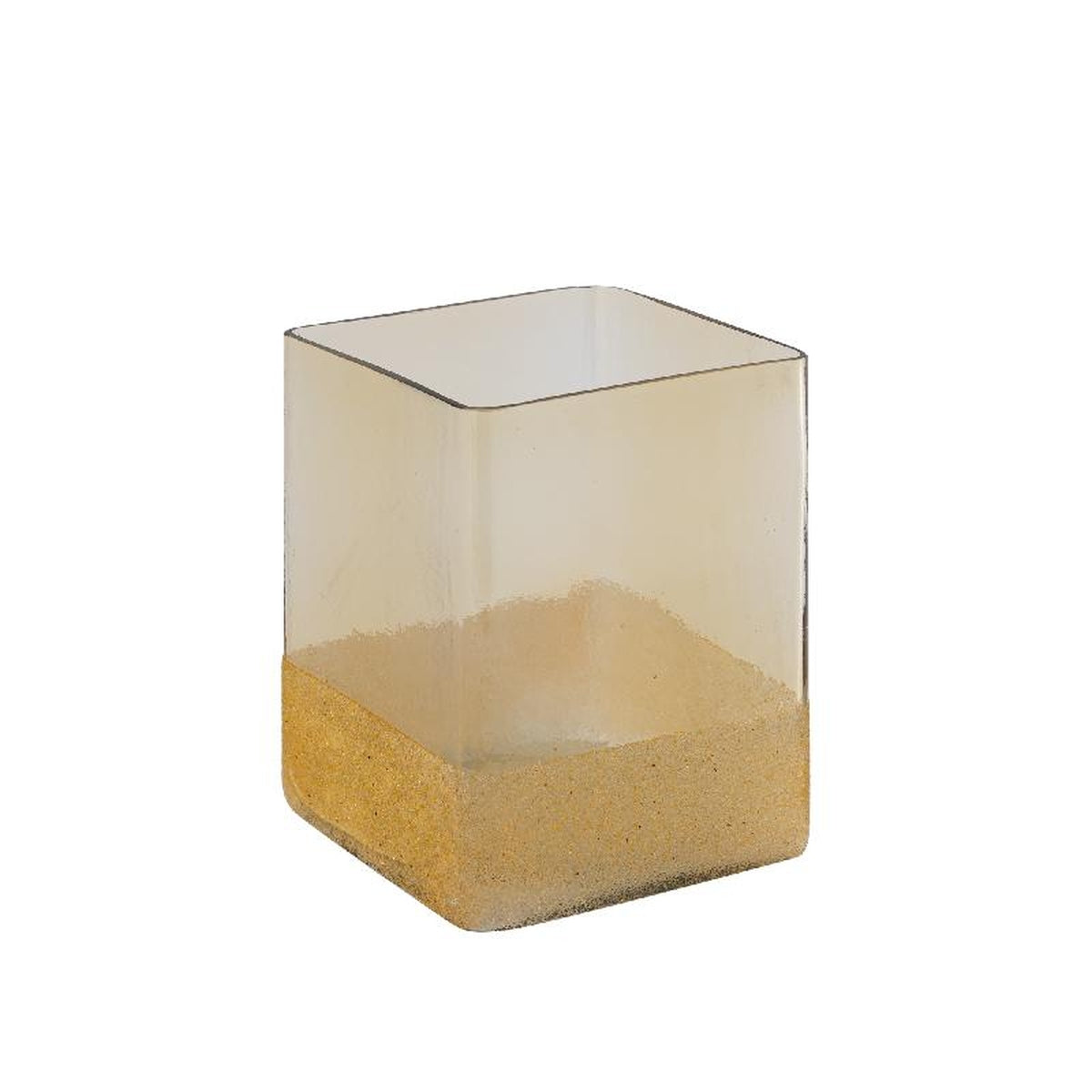 PTMD Windlicht Waya - 15x15x20 cm - Glas - Champagne