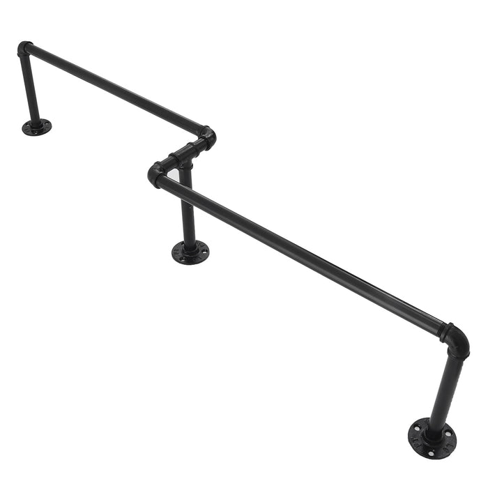 QUVIO Kledingrek wandmontage industrieel - Metaal - Zwart