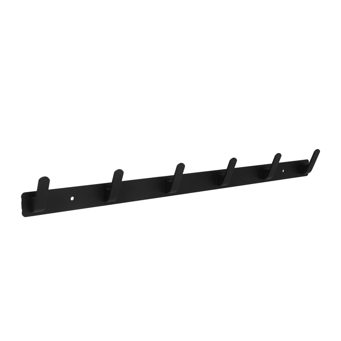 QUVIO Wandkapstok met 6 haken - Aluminium - Zwart