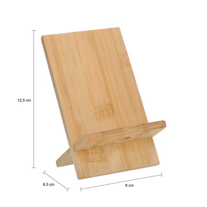 QUVIO Telefoonstandaard - Bamboe - Lichtbruin