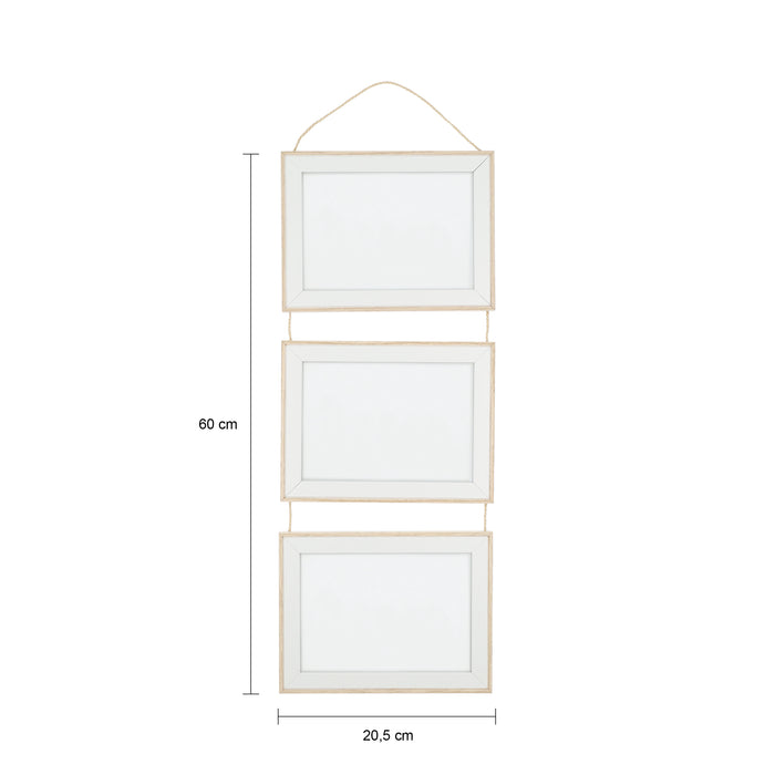QUVIO Fotolijst wandmontage voor drie foto's - groot -  Hout
