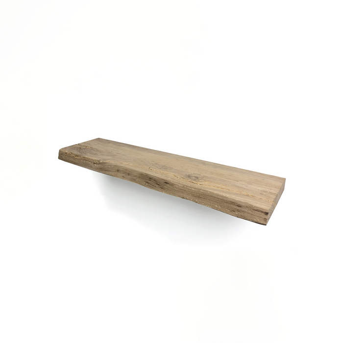 WoodBrothers Eikenhouten zwevende wandplank + boomkant 100x30x4cm