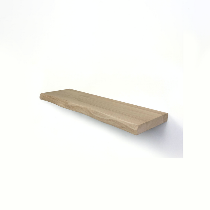WoodBrothers Eikenhouten zwevende wandplank + boomkant 180x20x4cm