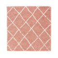 Boho&me Vierkant hoogpolig vloerkleed ruiten Habitat - roze|wit -