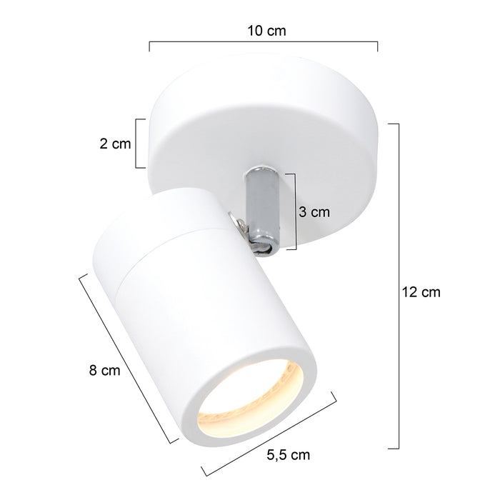 Mexlite - spot - Upround LED - wit - metaal - Ø 10cm - GU10 - 2486W