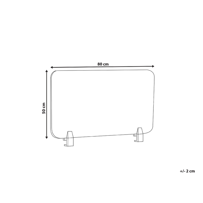 Beliani - SPLIT - Bureauscherm - Lichtgrijs - 50 x 80 cm - Polyester