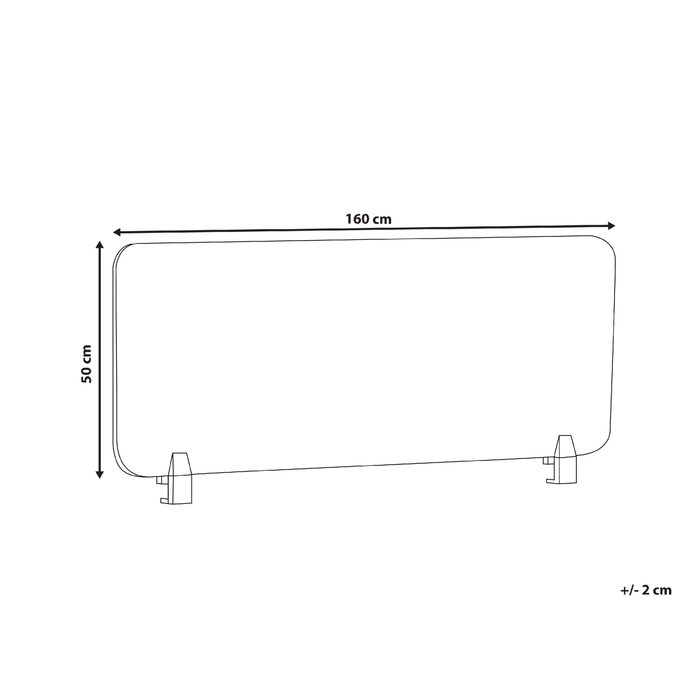 Beliani - SPLIT - Bureauscherm - Lichtgrijs - 50 x 160 cm - Polyester