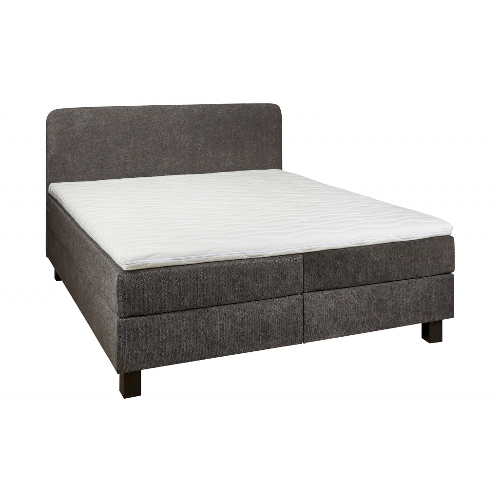 Boxspring Bilbao - Zwart|Antraciet|Grijs - Textiel