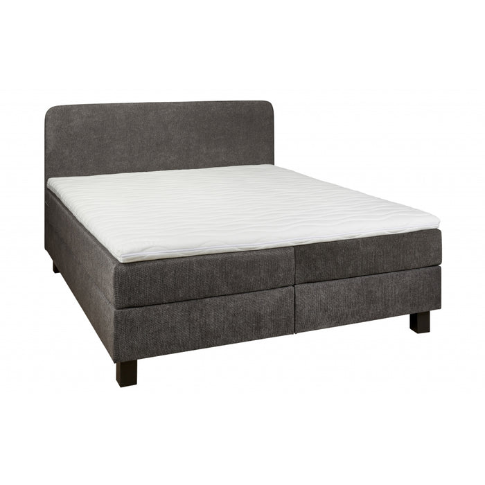 Boxspring Bilbao - Zwart|Antraciet|Grijs - Textiel