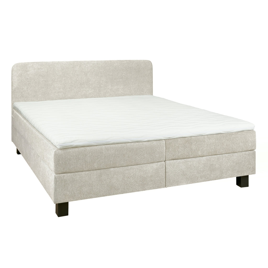 Boxspring Bilbao - Beige - Textiel - 180x105x206cm (BxHxD)