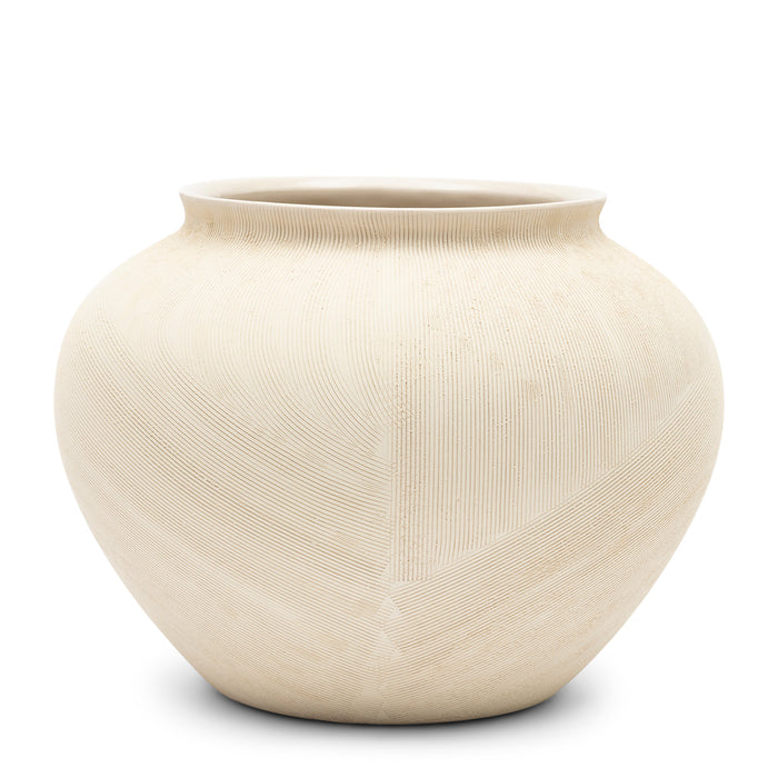 Riviera Maison Vaas Beige - Bergerac - Aardewerk (ØxH) 30,5x21