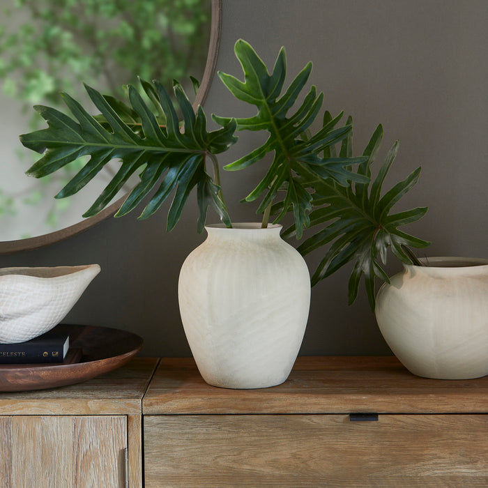 Riviera Maison Vaas Beige - Bergerac - Aardewerk (ØxH) 26x29