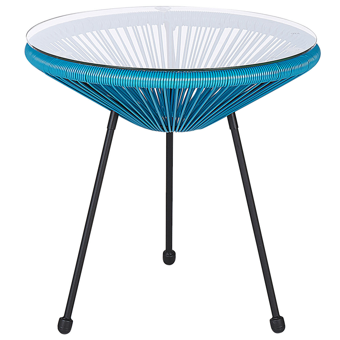 Beliani - ACAPULCO - Bistroset voor 2 - Blauw - PE rotan