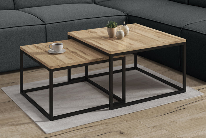 Meubella Salontafel Styler - Eiken - 70 cm - set van 2